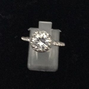 Sterling silver ring with white sapphires